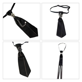 Мужской винтажный галстук в готическом стиле со стразами, металлическая цепочка, свадебная вечеринка, предварительно завязанный бант