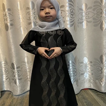 Мусульманские Дети Девочки Молитвенный Хиджаб Платье Черное Абая Дубай Арабский Турецкий Исламская Одежда Для Детей Кафтан Халат Ансамбль Habaya