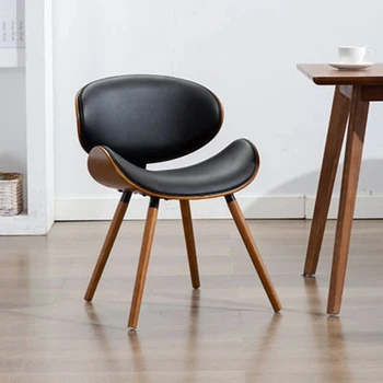 Мягкие Удобные обеденные стулья из скандинавского дерева с поддержкой спины Уникальное кресло для гостиной, Офисная мебель для салона красоты 0
