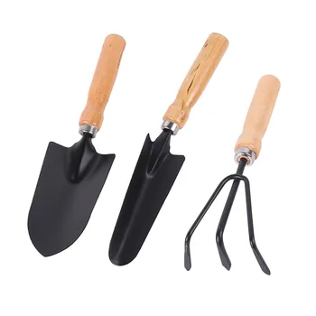 Набор небольших садовых инструментов Металлический инструмент с ручкой из букового дерева Для обрезки, копания и прополки, Принадлежности для садоводства