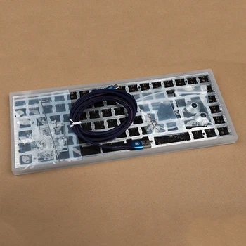 Наборы механических клавиатур RGB с возможностью горячей замены 84 клавиш, Печатная плата QMK, Акриловая оболочка, Прозрачные Статуэтки, Бронзовая Панель позиционирования