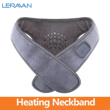 Нагревающий шейный платок Leravan Графеновый Инфракрасный Нагрудник для горячего компресса, способствующий Циркуляции крови, Портативный Протектор для шеи