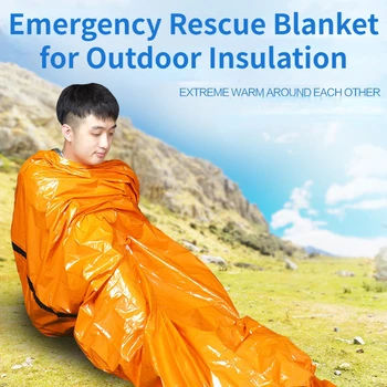 Наружный полиэтиленовый оранжевый аварийный спальный мешок для оказания помощи при стихийных бедствиях, предотвращения простуды, теплоизоляции и аварийный спальный мешок