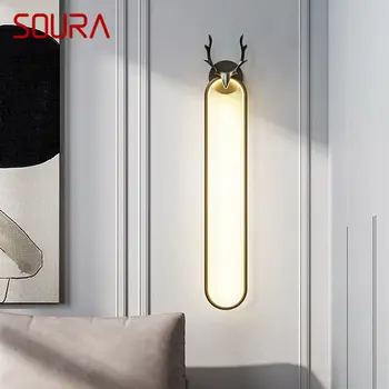 Настенный светильник SOURA Nordic Современный светодиодный креативный дизайн Antlers Винтажное бра для дома Гостиной спальни Прикроватный Декор Свет