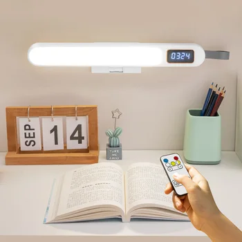 Настольная лампа Book Light Перезаряжаемая Светодиодная USB лампа для чтения Портативные часы с затемнением для учебы и чтения Офисная настольная лампа
