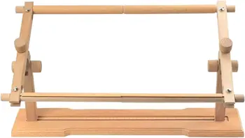 Настольный держатель подставки для вышивания, вращающийся на 360 градусов Деревянный стежок, регулируемая деревянная стойка для вышивания, стоячий стол, Инструменты для шитья и рукоделия