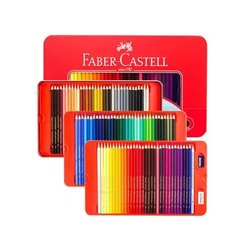 Немецкий карандаш Faber Castell 100-цветного масляного цвета, студенческая художественная роспись, Железная коробка из красного свинца