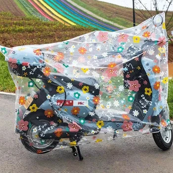 Непромокаемый Пылезащитный Мотоциклетный Водонепроницаемый чехол-пончо из ПВХ с универсальным прозрачным принтом, легкий Переносной дождевик для путешествий на открытом воздухе
