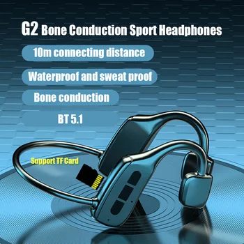 Новая гарнитура TWS с костной проводимостью G2, спортивные наушники Bluetooth 5.1, поддержка TF-карты, водонепроницаемые спортивные беспроводные наушники с микрофоном