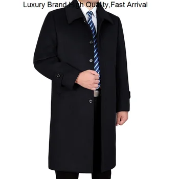 Новая зимняя высококачественная куртка из кашемировой шерсти, модное длинное пальто с тонким отворотом, мужское деловое повседневное M-4XL