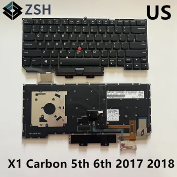Новая клавиатура на американском английском языке для ноутбука Lenovo ThinkPad x1 Carbon 5-6-го поколения 2017 2018 с подсветкой клавиатуры