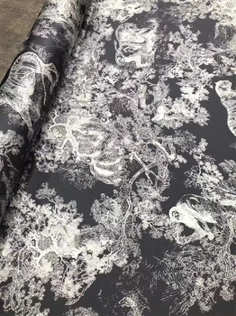 Новая усовершенствованная саржевая эластичная шелковая ткань с принтом серого зверя, темпераментная рубашка, ткань до половины юбки, 50x140 см