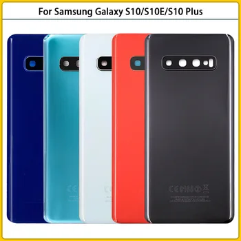 Новинка Для Samsung Galaxy S10/S10 Plus G973 G975 Задняя Крышка Аккумулятора Стеклянная Панель S10E Корпус Задней Двери Замена Объектива Камеры
