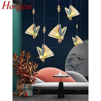 Новые люстры Hongcui в скандинавском стиле, Красочная подвеска в виде бабочки, современный потолочный светильник, креативный для домашнего освещения