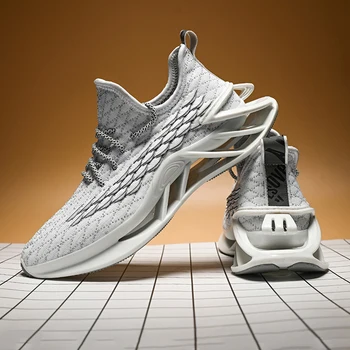 Новые мужские кроссовки 2022 года, повседневная обувь для бега, нескользящая теннисная удобная летящая тканая дышащая эластичная легкая модная мужская обувь
