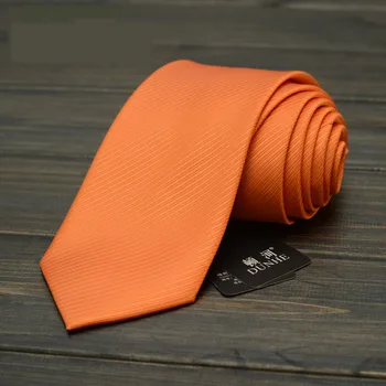 Новые поступления мужских высококачественных однотонных галстуков шириной 8 см Оранжевого романтического свадебного галстука жениха для мужчин с подарочной коробкой