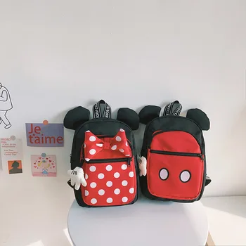 Новый Милый рюкзак с Микки Маусом из мультфильма Диснея Для мальчиков и девочек, прекрасный Маленький рюкзак для детского сада Большой емкости, школьный ранец