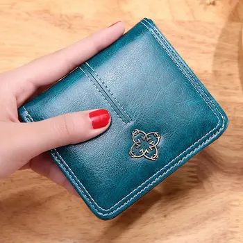 Новый кожаный женский кошелек с застежкой, маленький и тонкий кошелек с карманом для монет, женские кошельки, держатели карт, кошельки роскошных брендов, дизайнерский кошелек