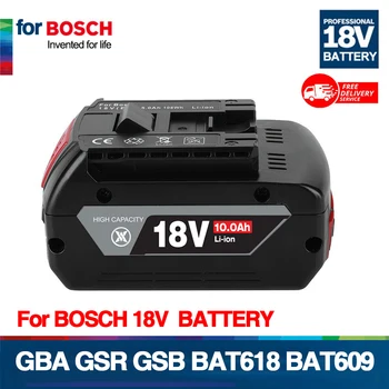 Новый литий-ионный аккумулятор 18 В 10Ач для резервного копирования электроинструмента Bosch 18 В 6000 мАч, портативная сменная индикаторная лампа BAT609