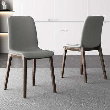 Обеденные стулья из искусственной кожи Nordic для домашней мебели Кухонный стул Простота спинки для ресторана Бытовые обеденные стулья