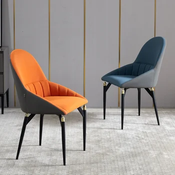 Обеденные стулья из скандинавской кожи для кухонной мебели Home Light, Роскошный Дизайнерский Мягкий стул с простой спинкой, стул для ресторана в отеле CN