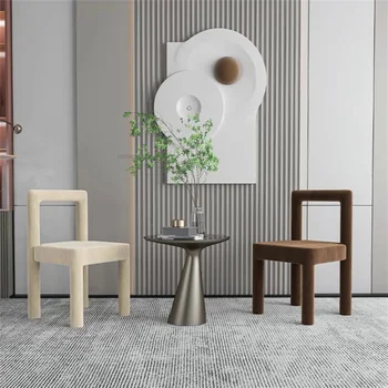 Обеденные стулья из скандинавской фланели для кухонной мебели, домашнего света, роскошного стола и стула для отдыха, простых стульев для столовой в ресторане
