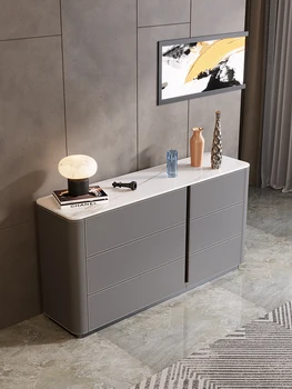 Обеденный шкаф Rock plate, минималистичная гостиная в итальянском стиле, домашняя веранда, настенный шкаф, шкафчик, кожаный шкафчик для седел