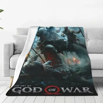 Одеяла God Of War Kratos, фланелевые мультяшные одеяла с зимними играми, многофункциональные легкие одеяла для дома, покрывало на кровать на открытом воздухе