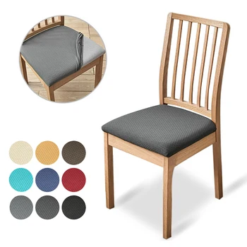 Однотонный эластичный чехол для стула, чехол для сиденья универсального размера, Съемные пылезащитные чехлы для обеденных стульев для гостиной, офисный набор
