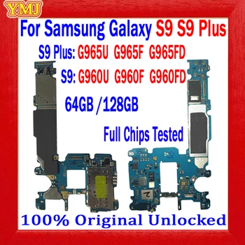 Оригинальная Материнская Плата Разблокировки Samsung Galaxy S9 Plus G965U G965F G965FD G960F G960FD G960U Logic Board 64 ГБ Полностью Протестированы Чипы