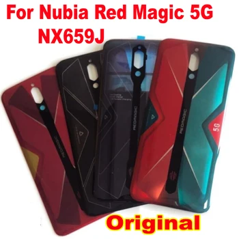 Оригинальная Стеклянная Задняя Крышка Батарейного Отсека Для ZTE Nubia Red Magic 5G NX659J Задняя Дверца Корпуса + Клейкая Оболочка Объектива Камеры