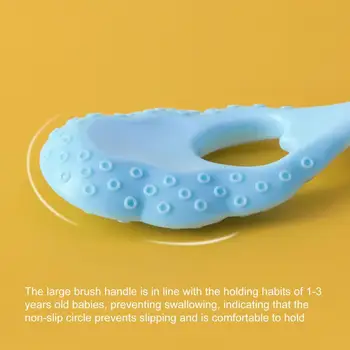 Отличная ручная зубная щетка для глубокой чистки на 360 градусов, Детская зубная щетка TPR Эргономичного дизайна