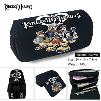 Пенал из аниме Kingdom Hearts, кошелек с двойными молниями, Школьные принадлежности, Канцелярские принадлежности, Подарки для мальчиков и девочек
