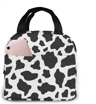 Переносная сумка для ланча с рисунком коровы, женские водонепроницаемые сумки через плечо, маленькие сумочки, кошельки, покупки, Офис, Школа, пикник, Кемпинг