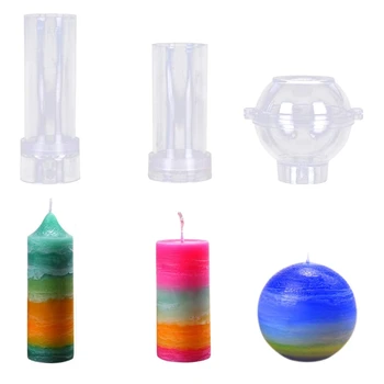 Пластиковые формы для изготовления свечей Набор из 3-х, включая форму для столбов, цилиндрическую форму и сферическую форму - сделай сам