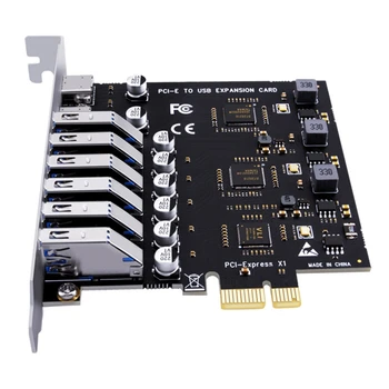 Плата расширения контроллера PCI Express к USB3.2, концентратор, карта PCIE USB 3.2 с типом C (2) Тип-A (6) для передней панели рабочего стола с 19 контактами
