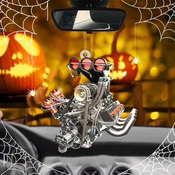 Подвеска на Хэллоуин, украшение ужасов в отеле, Акриловая подвеска с мотоциклом-призраком, Подробная красивая подвеска для домашней стены D