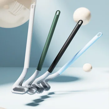 Подвесная щетка для чистки туалета для гольфа с длинной ручкой TPR, нескользящая, без тупиковых углов, щетка для чистки ванной комнаты