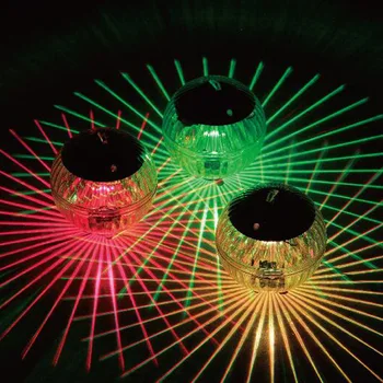 Подводный светильник, светодиодный светильник для бассейна, водонепроницаемые 7 цветов, изменяющие цветность RGB, светодиодные плавающие фонари, освещение пруда для рыбалки на солнечных батареях 0