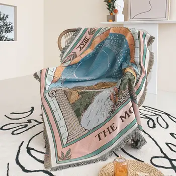 Пододеяльник для дивана в скандинавском стиле, домашний декор, полотенце для дивана, Таро, одеяло для отдыха, покрывало, коврик для пикника на открытом воздухе, коврик из богемного гобелена