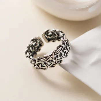 Полые кольца в стиле Бохо-Готика Для женщин, Винтажные Геометрические Регулируемые Кольца для пальцев, Модный Женский Ювелирный подарок на День Рождения