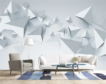 Пользовательские обои Скандинавский минимализм индивидуальность абстрактный геометрический рельеф гостиная спальня телевизор диван фон стены домашняя фреска