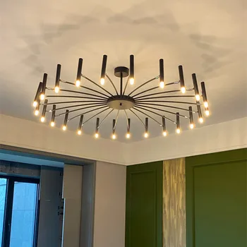 Популярная люстра в скандинавском дизайне с регулируемым освещением спутник для гостиной спальни Домашнего декора в черном цвете 0