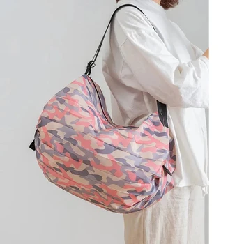 Портативная хозяйственная сумка, складная продуктовая сумка на одно плечо, эко-сумка из супермаркета для покупок, путешествий, пикника и спортзала.
