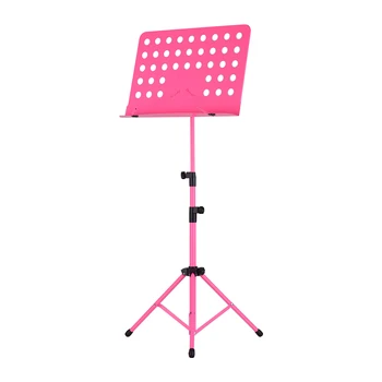 Портативный металлический пюпитр, съемные музыкальные инструменты для фортепиано, скрипки, гитары, ноты, черный /розовый По желанию 0