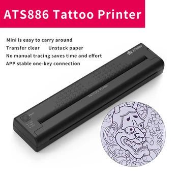 Портативный термопринтер для татуировок, переносная машина Bluetooth, устройство для создания трафаретов, Копировальный аппарат для рисования линий, фотопечати, 10 листов бумаги формата А4