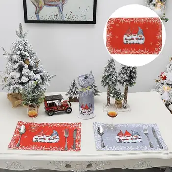 Практичная салфетка Легкий настольный коврик с рождественским рисунком Многоразовая подставка для сервировки посуды