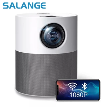 Проектор Salange Full HD 1080P с встроенным видеосигналом 1920х1080 Android Bluetooth для домашнего кинотеатра Мини светодиодный проектор для домашнего телефона 0