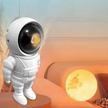 Проекционная лампа астронавта с регулируемым на 360 градусов магнитным сенсорным управлением Детская игрушка Теплое освещение Космонавт Рассеянный ночной свет