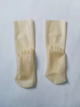 Прозрачные латексные носки, бесшовные носки с 3D носком, облегающие гольфы длиной 35 см, размер M 0